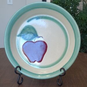 Artistic Ceramic Pie Plate with Apple Motif